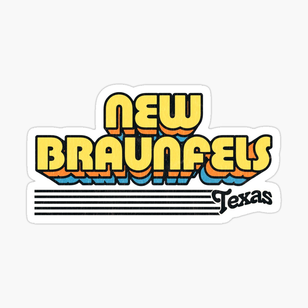 New Braunfels, Texas | Retro Stripes Sticker