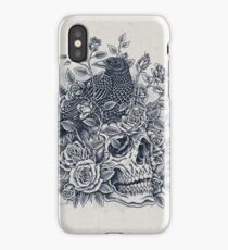 Monochrome Floral Skull iPhone Case