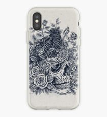 Monochrome Floral Skull iPhone Case