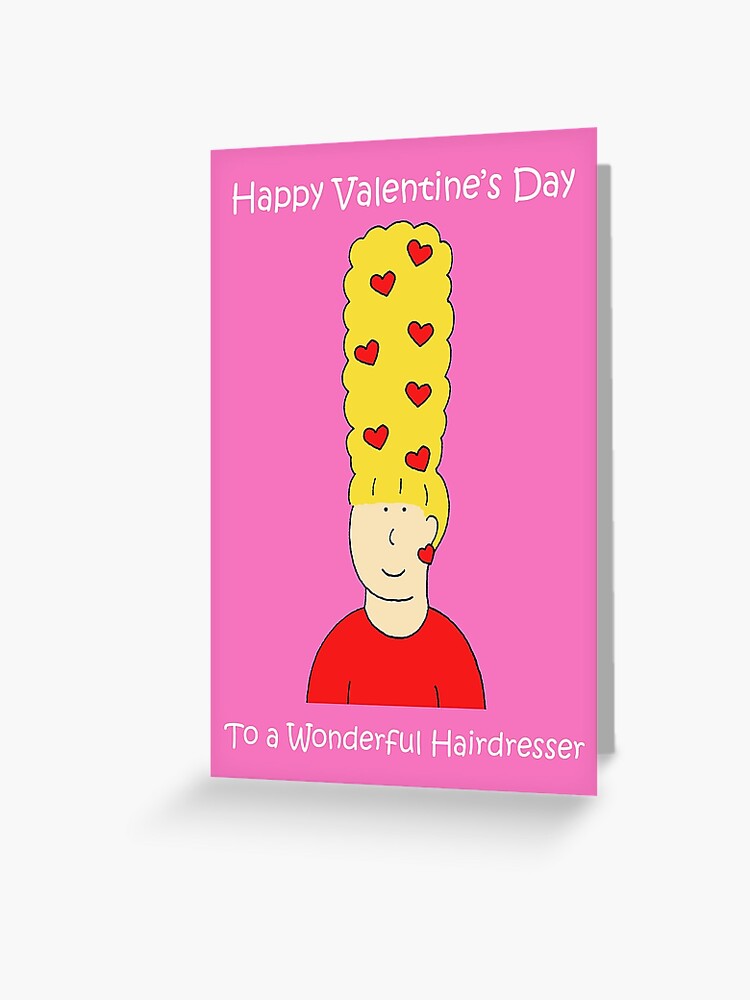 Happy Valentine S Day To Hairstylist Cartoon Beehive Lady