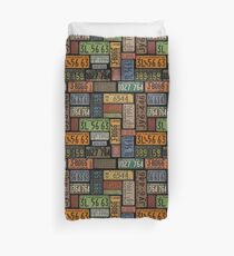 Route 66 License Plate Collection Duvet Cover