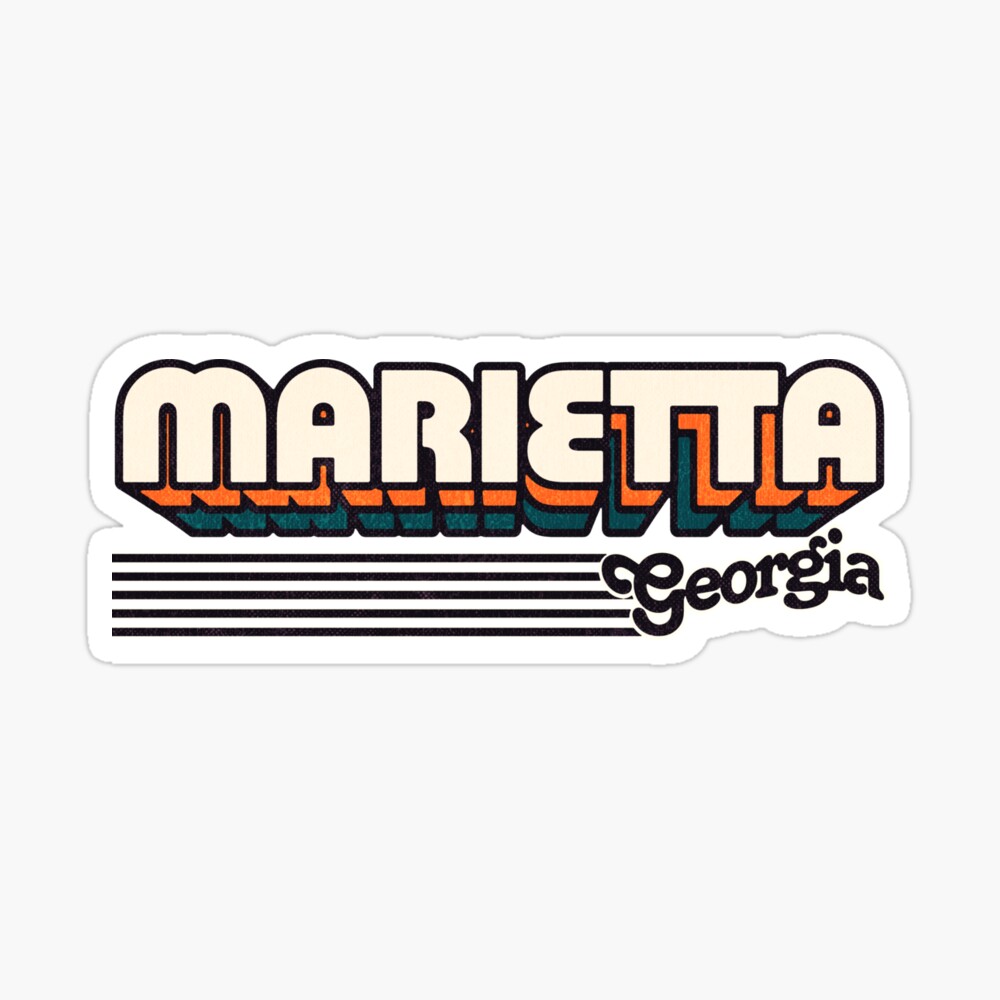 Marietta, Georgia | Retro Stripes Sticker