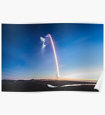 SpaceX Iridium-4 Mission Langzeitbelichtung (8K-Auflösung) Poster