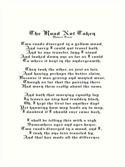 the poem the road not taken