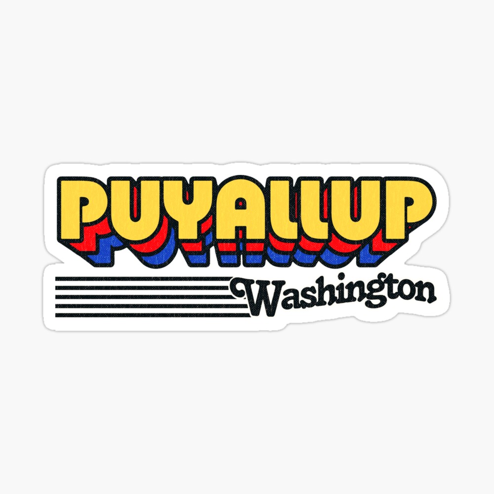 Puyallup, Washington | Retro Stripes Sticker