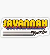 Savannah, Georgia | Retro Stripes Sticker