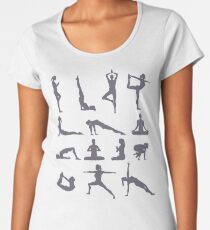 Yoga Poses and Postures Women's Premium T-Shirt