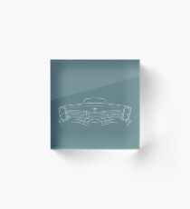 1967 Caddy - front stencil, white Acrylic Block