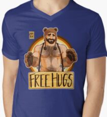 ADAM LIEBT UMARMUNGEN - BEAR PRIDE T-Shirt mit V-Ausschnitt