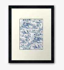 Powder Blue Chinoiserie Toile Framed Print
