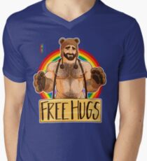 ADAM LIKES HUGS - GAY PRIDE Men's V-Neck T-Shirt