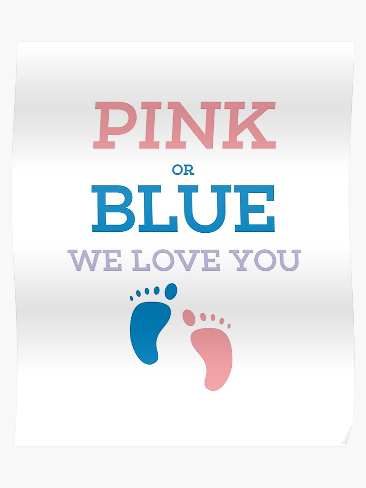 Gender Reveal Baby Shower Pink Or Blue Funny Poster By Bestcreation