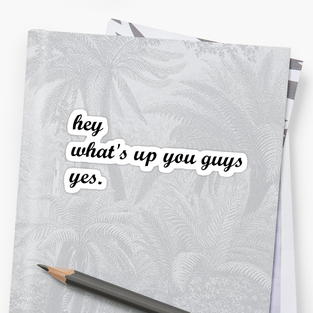 hey-what-s-up-you-guys-yes-stickers-by-brookekannas-redbubble