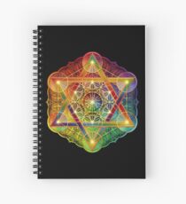 Metatron's Cube with Merkabah and Flower of Life Spiral Notebook