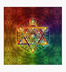 Metatron's Cube with Merkabah and Flower of Life Photographic Print