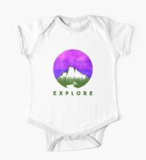 Erkunde die Natur - lila Baby Body Kurzarm