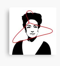 Joan Crawford portrait, black with red wire hanger Canvas Print