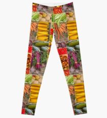 Fruit and Vegetable Collage Leggings