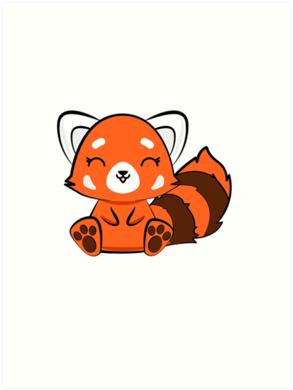 "Kawaii Cute Red Panda Bear" Art Print by theglaze | Redbubble