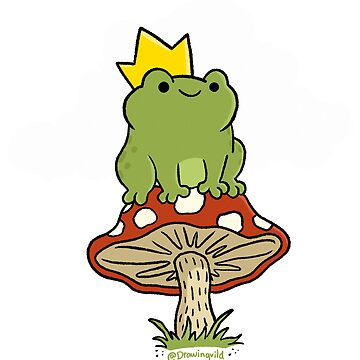 Frog With Crown, Cute Sitting Realistic Frog with Crow, Prince Frog |  Sticker