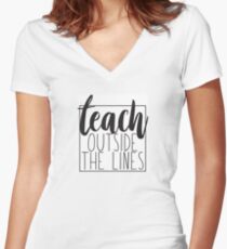 Teach Women's Fitted V-Neck T-Shirt