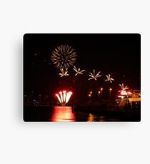 Fountain of Red - Perth Skyworks 2009 Canvas Print