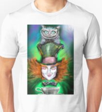 Cheshire Cat & Mad Hatter Alice in Wonderland Unisex T-Shirt