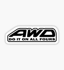 AWD Do It On All Fours (White) Sticker