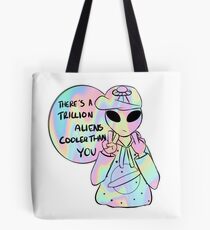 Cool Alien Pastel Psychedelic Tote Bag