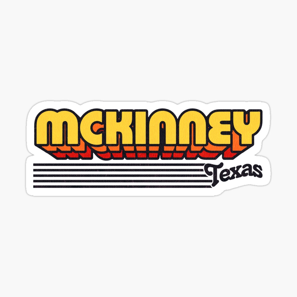 McKinney, Texas | Retro Stripes Sticker