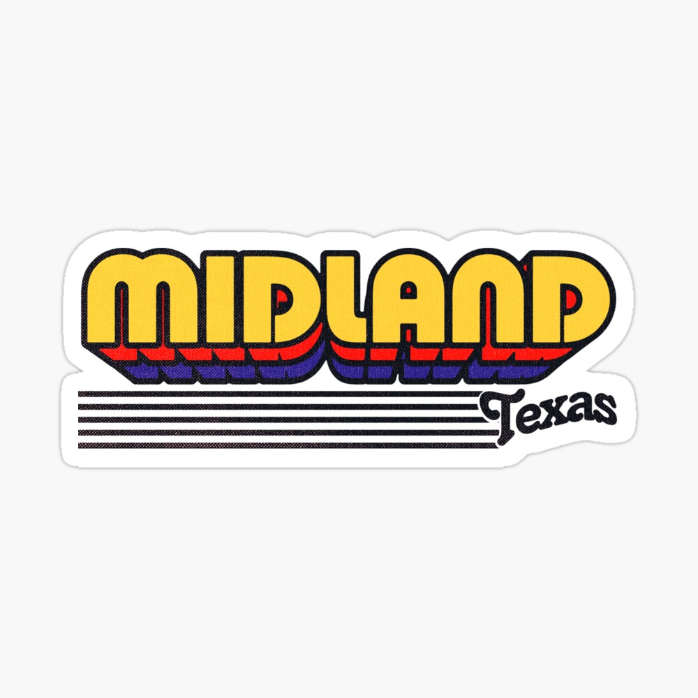Midland, Texas | Retro Stripes Sticker