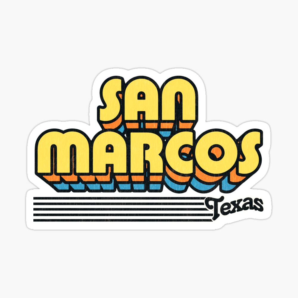 San Marcos, Texas | Retro Stripes Sticker