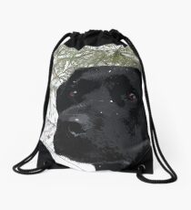 Sparkling Pines - Black Labrador Drawstring Bag