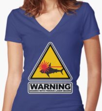 Haie mit Frikkin Laser Beams Shirt mit V-Ausschnitt