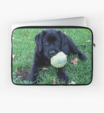 Black Labrador Puppy - Play Ball Laptop Sleeve
