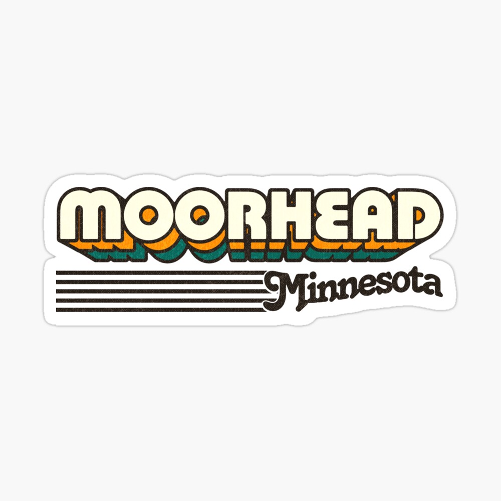 Moorhead, Minnesota | Retro Stripes Sticker