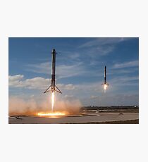 SpaceX Falcon Heavy Boosters Landing (8K resolution) Photographic Print