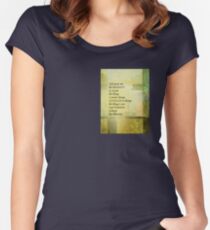 Serenity Prayer Abstract Landscape Green Women's Fitted Scoop T-Shirt
