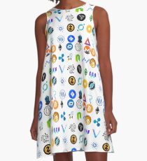 Crypto Coins A-Linien Kleid