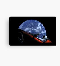 Starman in Tesla Roadster in Space Canvas Print