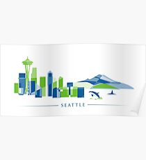 Seattle Skyline | Poly Poster