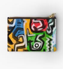 Primitive street art abstract Studio Pouch