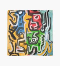 Primitive street art abstract Scarf