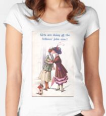 Lesbische Suffragetten Tailliertes Rundhals-Shirt