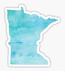 Blue Watercolor Minnesota Sticker