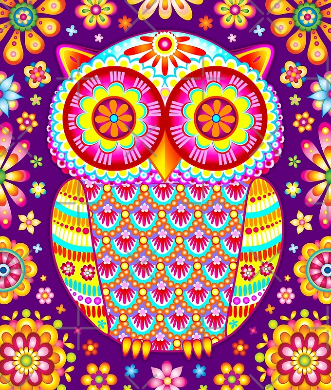 "Colorful Owl Art" by Thaneeya McArdle | Redbubble