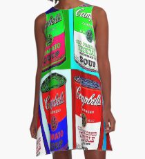 CAMPBELL SOUP : Warhol Style Collage Print A-Line Dress