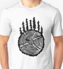 Camiseta unisex la sabiduría está en los árboles