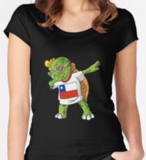 Chile Dabbing Turtle Women's Fitted Scoop T-Shirt