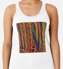 MARDI GRAS :Colorful Beads Print Racerback Tank Top